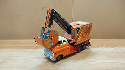 Daiya - Vintage Retro Truck Litho Tin Toys Japan. Mobile Crane Car Tin Friction. • $149