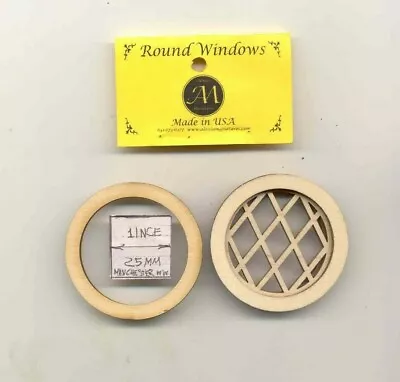 Window - Tudor Diamond - 2148 Round Wood Dollhouse Miniature 1:12 Scale USA Made • $7.95