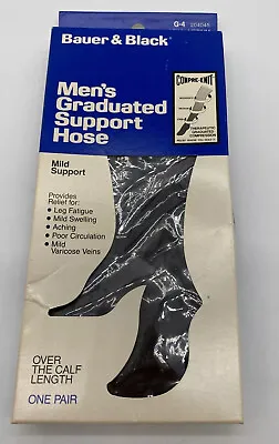 Vintage Bauer & Black Mens Support Hose Over The Calf Length Brown Med 7.5-9.5 • $11.21