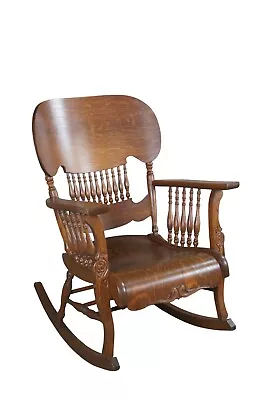 Antique Arts & Crafts Mission Quartersawn Oak Bentwood Rocking Arm Chair Rocker • $1275