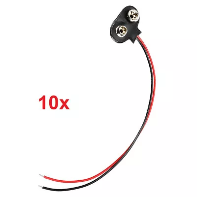 10x 9V Battery Safety Clip Connector 'T' Type Battery Clip On Holder Power Alarm • $9.98