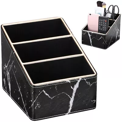 Desk Storage Box PU Leather Table Storage Organizer With 3 Compartments DgUsg • $23.89