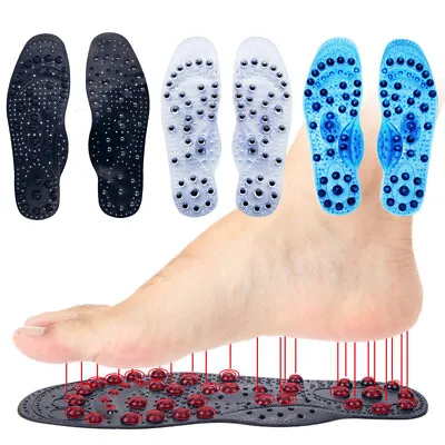 Magnetic Massage Shoe Insoles Acupressure Foot Therapy Reflexology Pain Relief • £8.87