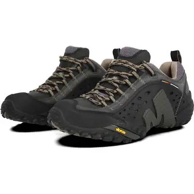 Merrell Intercept Mens Black Breathable Walking Hiking Trainers Shoes Size 7-14 • £94.99