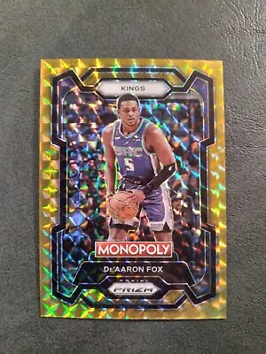 🔥 De'Aaron Fox /49 Gold 2023-24 Panini Prizm Monopoly No. 76 Kings • $0.99