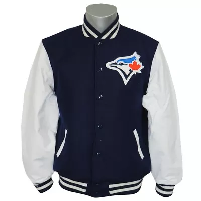 Toronto Blue Jays MLB Mitchell & Ness Authentic Wool Leather Varsity Jacket Men • $399.99