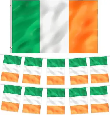 Ireland Flag Bunting Set Six Nations Rubgy St Patricks Day Football Party Banner • £7.95