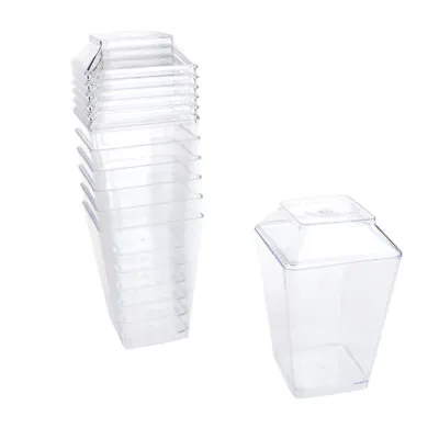 Mini Tall Square Plastic Dessert Cup With Lid 3-3/4-Inch 7-Count • $11.49