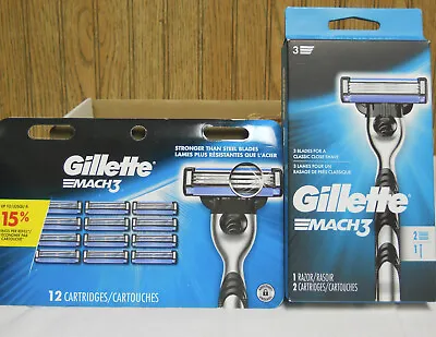 Gillette Mach 3 Bundle Refill  Cartridges 14 Count Plus 1 Handle  (New) • $38.44
