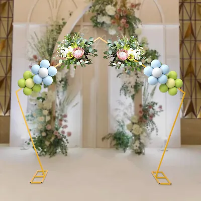 $38 • Buy 99'' Wedding Arch Backdrop Stand 2.5M Metal Flower Frame Wreath Party Decoration