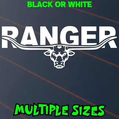 Ranger Longhorn Sticker Car Decal Country Outback 4x4 Long Horn Ute Aussie 4WD • $5.90