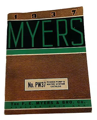 Vintage 1937 F E Myers Co Power Pump & Water System Catalog 120 Pages (C110) • $24.95