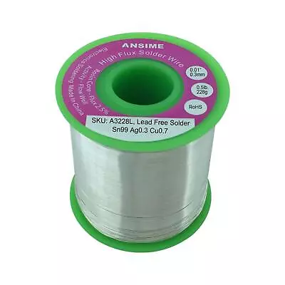 Lead Free Solder Wire Thin 0.3mm 0.01inch 0.5lb Rosin Core Flux Solder Wire A... • $38.21