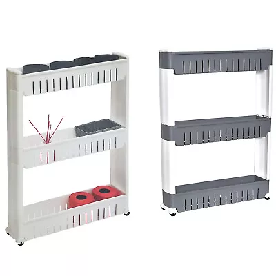 Evideco Portable Rolling Laundry Utility Cart Organizer 4 Shelves White Or Grey • $57.99