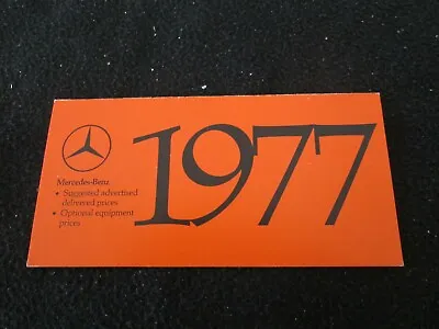 1977 Mercedes Benz US Price Brochure Card 230 300 D 280E 450 450SEL 450SL 450SLC • $23.98