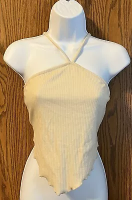 Wild Fable Women's Cream Lettuce Edge Open Back Tiny Tank Top Size XXL #E94 • $9.94