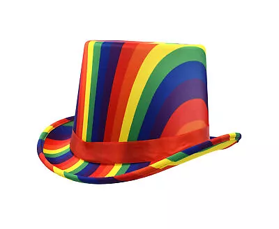 Adult Rainbow Striped Top Hat Pride Magician Festival Parade Costume Accessory • $21.30