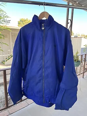 $38.99 • Buy Vintage Adidas Trefoil 80s Logo Jacket Blue Size L Malaysia Run DMC Kanye West