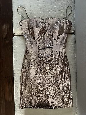 Nicole Miller Pink Sequin Mini Dress Size 2 NEW • $60