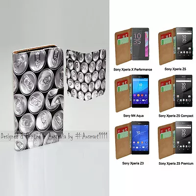 For Sony Xperia Series - Drink Cans Theme Print Wallet Mobile Phone Case Cover • $13.98