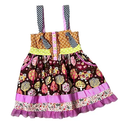 Matilda Jane Sz 2 Dress Fall Spinning With Joy Knot Dress Make Believe Tulle • $25