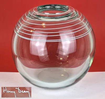 Massive Glass Vase Mouth-Blown Henry Dean Signed Um 1950–1970 • £130.67