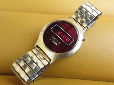 Men's Gold Plated BULOVA N6 1970's Time Computer LED Digital Retro Quartz Watch • $30.32