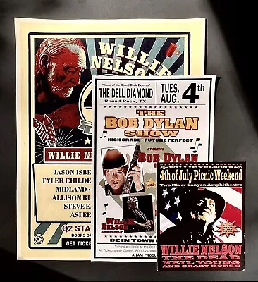 WILLIE NELSON - 3 - Different Austin Texas Concert Poster Handbills • $19.60