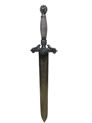 Toledo Spain Souvenir Engraved Decorative Sword Dagger Long Knife 17” • $59.97