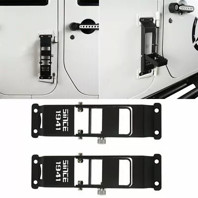 2x Folding Black Side Door Foot Hinge Step Pedals For 2007-2018 Jeep Wrangler JK • $48.59