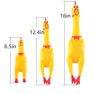 Screaming Large Rubber Chicken Shrilling Squeeze Prank Flexible Dog Toys Gifts • $7.59