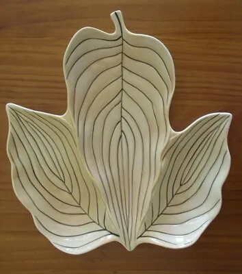 CARLTON WARE Hand PAINTED Triple Bowl LEAF Dish Vintage 50s MID Century • $23.33