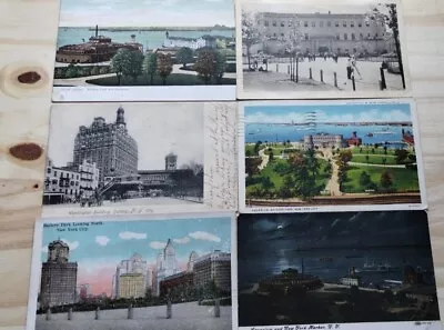 Vintage New York City Postcards: Battery Park Aquarium LOT OF 6 • $1.99