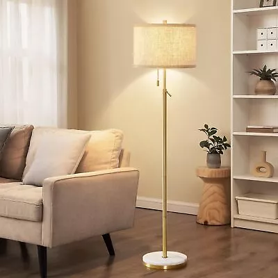 GyroVu Marble Floor Lamp Adjustable Height Standing Lamp With Gold  • $88.88