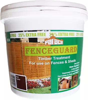5 Litre Paint Fence Guard Red Cedar Wood Staining Quick Dry Garden Fence Paint • £9.95