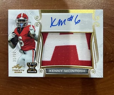 Kenny McIntosh 2023 Leaf Trinity Auto Patch SICK 🔥🔥 Georgia /50 • $2.99