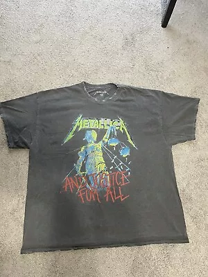 Metallica And Justice For All Album T Shirt Graphic XL Distressed Vintage Band • $35