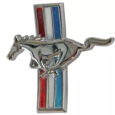 1965 1966 Mustang Curved Glove Box Emblem Running Horse Chrome New - EM3610 • $19.90