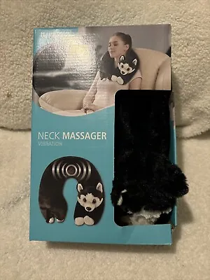 New Health Touch Wolf Plush Sensory Neck Massage Travel Pillow • $14