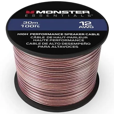 Monster XP Copper Clad Aluminum (CCA) Speaker Wire 12 Gauge Cable 100 FT Spoo... • $51.13