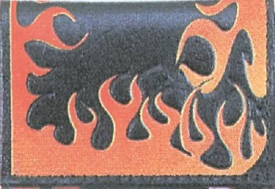 Fire Flames Black Genuine Leather Wallet With Chain (4 Inch) • $11.88