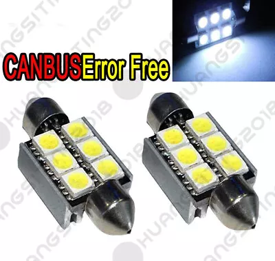 White Canbus 6 SMD 36mm LED Festoon Bulbs C5W 6418 License Plate Light No Error • $3.67