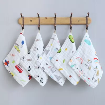 3pk Baby Boy Girl Muslin Squares 100% Cotton Soft Drool Burp Cloths Nappy Bibs • £5.97