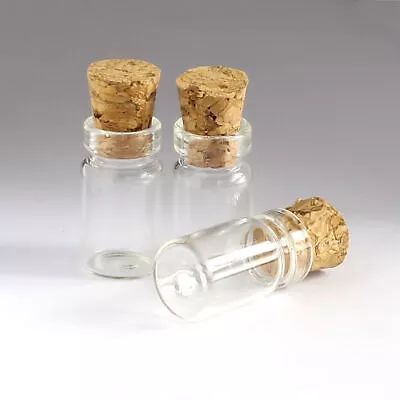 Cork Bottle 0.5ml 11x18mm Bottles With Cork 50-200 Pieces Small Glass Bottles • $15.06