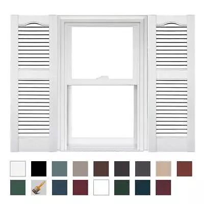 1 Pair Of Mid America Open Louver Vinyl Shutters 12 Inches • $61.76