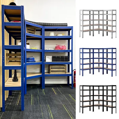 Garage Shelving Boltless Metal Racking Corner Shelf Unit Strong Storage Shelves • £55.95