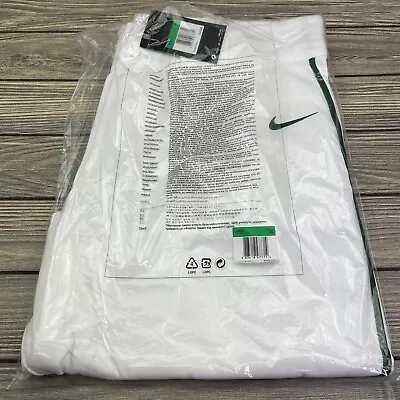 NIKE Vapor Pro Mens White With Green Piping Extra Large XL Baseball Pants NEW • $21.99