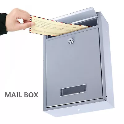 Wall Mount Mailbox Security Lockable Mail Box Door Newspaper Letter Drop Box • $31.35