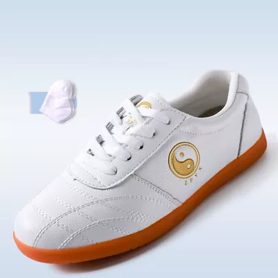 Summer Genuine Leather Kung Fu Tai Chi Shoes Martial Art Shoes Sneakers Soft • $42.99