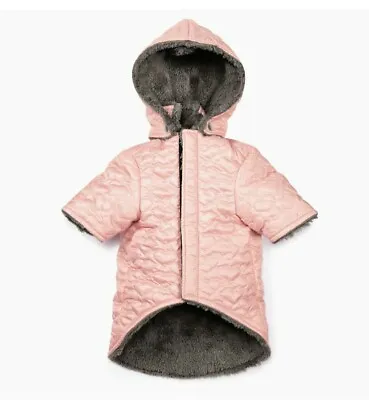 $14.23 • Buy LG Zack & Zoey Elements Quilted Hearts Dog Coat Jacket With Removable Hood Pink
